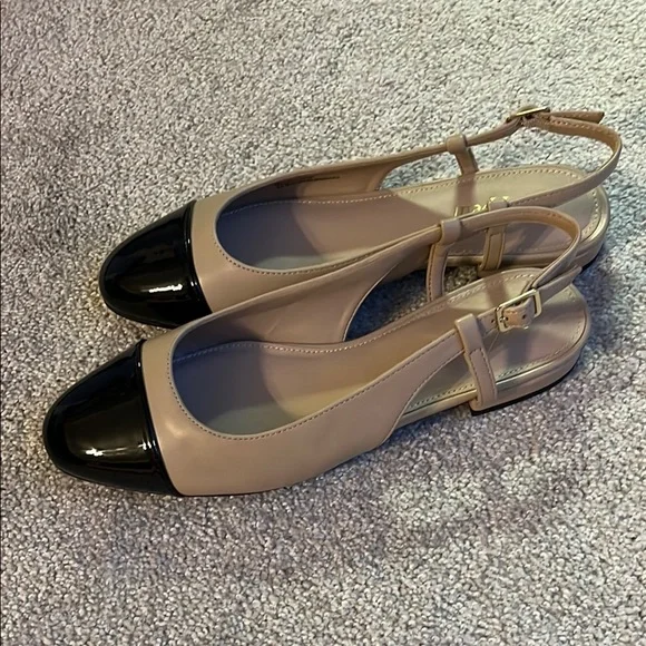 Xappeal Women's Tan and Black Slingback Shoes - Picture 2 of 5